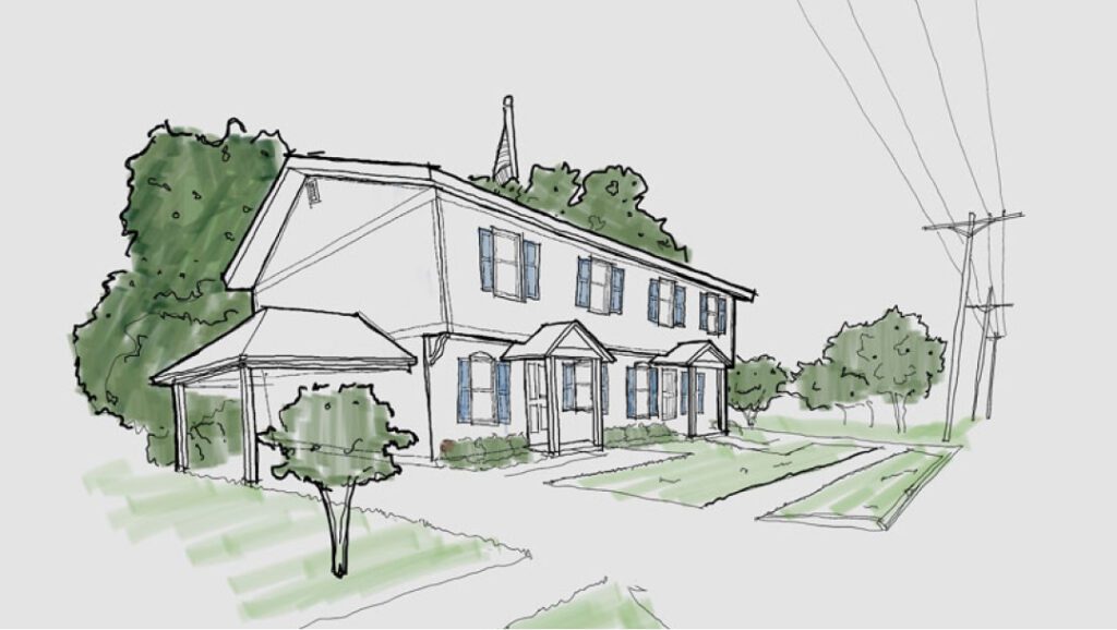 Architectural drawing of Wellington Family Homes